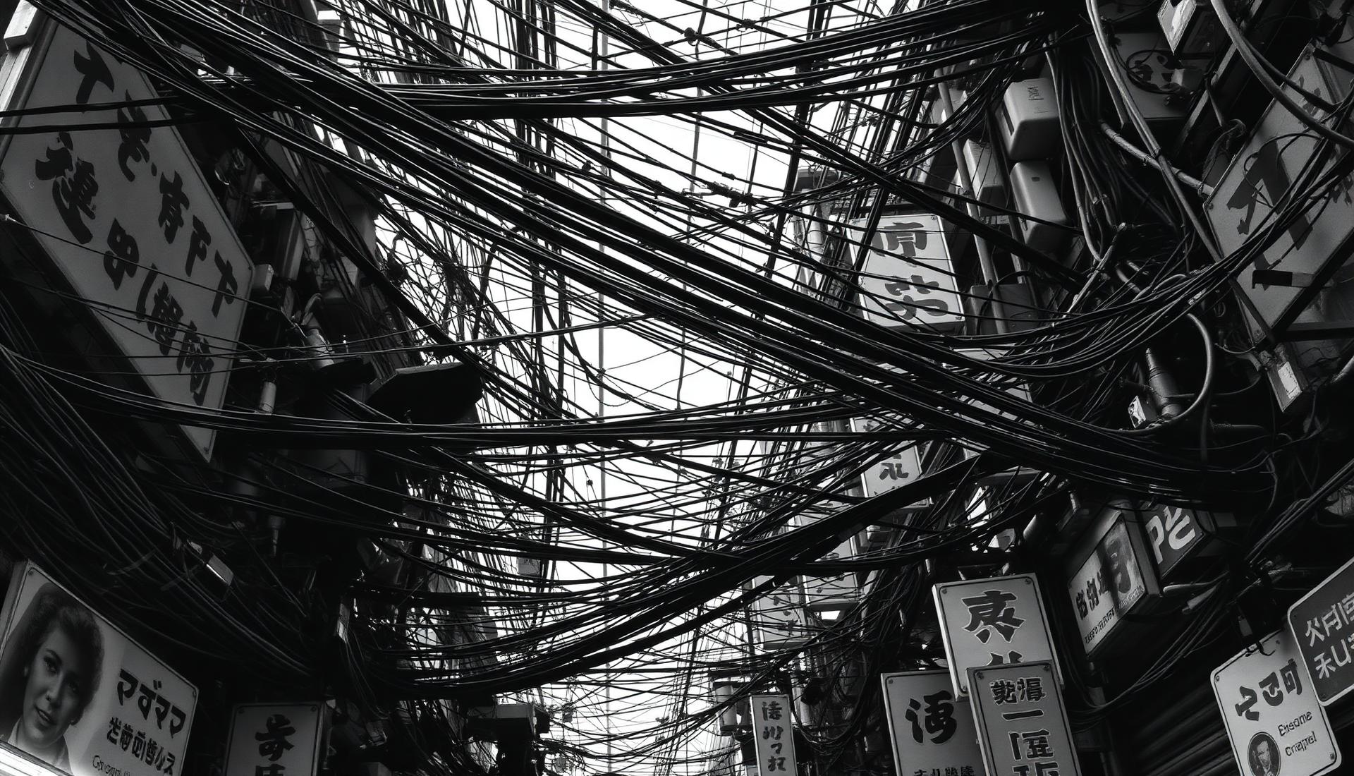 Maraña de cables urbanos